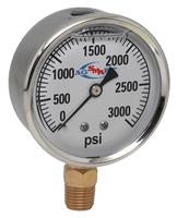 3000 PSI LIQUID FILLED  / STAINLESS GAUGE - 2-1/2" DIAMETER