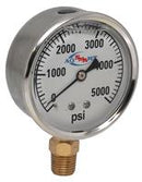 5000 PSI LIQUID FILLED  / STAINLESS GAUGE - 2-1/2" DIAMETER