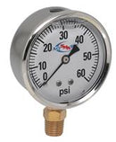 60 PSI LIQUID FILLED STAINLESS STEEL GAUGE 2-1/2" DIAMETER