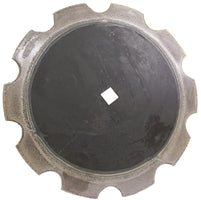 30 INCH X 8MM DURAFACED NOTCHED DISC BLADE WITH 1-1/2 SQUARE X 1-5/8 ROUND AXLE