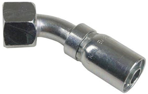 1/2 INCH HOSE X 1 INCH - 14 ORFS FEMALE ELBOW - 45 SWIVEL