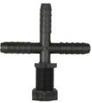 TRIPLE HOSE BARB NOZZLE BODY - 1/2" HOSE - POLY