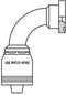 CODE 62 FLANGE 90 DEGREE BEND WITH 1 INCH THREAD FOR 1-1/4 INCH HOSE