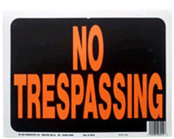 NO TRESPASSING SIGN - ALUMINUM