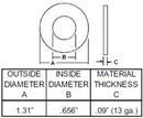 SPINDLE WASHER 1.31 ODX.656 ID