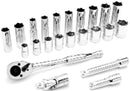 DR MET SOCKET SET 23PC - 3/8 INCH