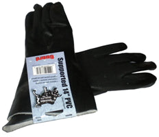 PVC BLACK CHEM.GLOVE SANDFINISHED