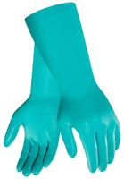 13" NITRILE GREEEN LINED CHEMICAL GLOVES  -  EXTRA LARGE