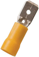 QUICK-SLIDE CONN YELLOW VINYL 12-10AWG 1/4" MALE 15PK