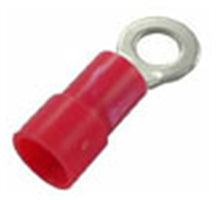 RING TERMINAL INSULATED RED 8AWG 1/4'' 4PK