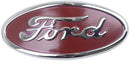 8N FORD HOOD EMBLEM - RED BACKGROUND