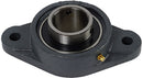 1-1/4 INCH 2 HOLE CAST IRON BEARING AND HOUSING - WITH SET SCREW SHAFT 72 MM HOUSING