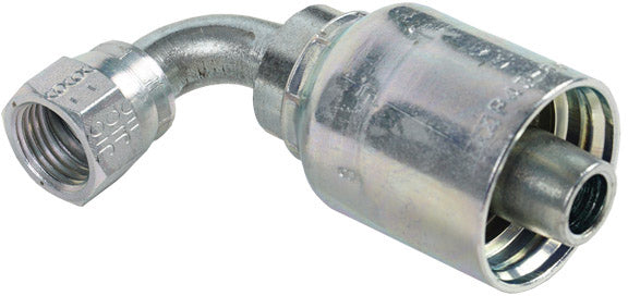 43 SERIES - 5/16 INCH HOSE X 1/2 INCH X 20 1/2 INCH X 20 JIC FEMALE ELBOW - 90 SWIVEL - Quality Farm Supply